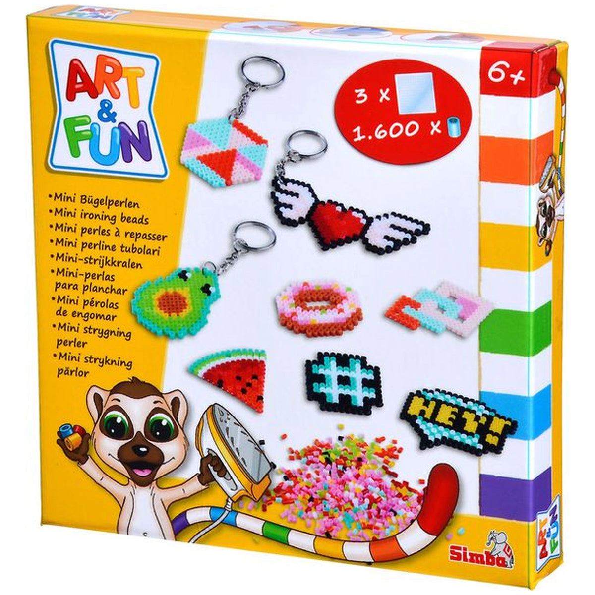 Simba - Art & Fun iron-on bead embroidery Keychain Set - Arts & Crafts