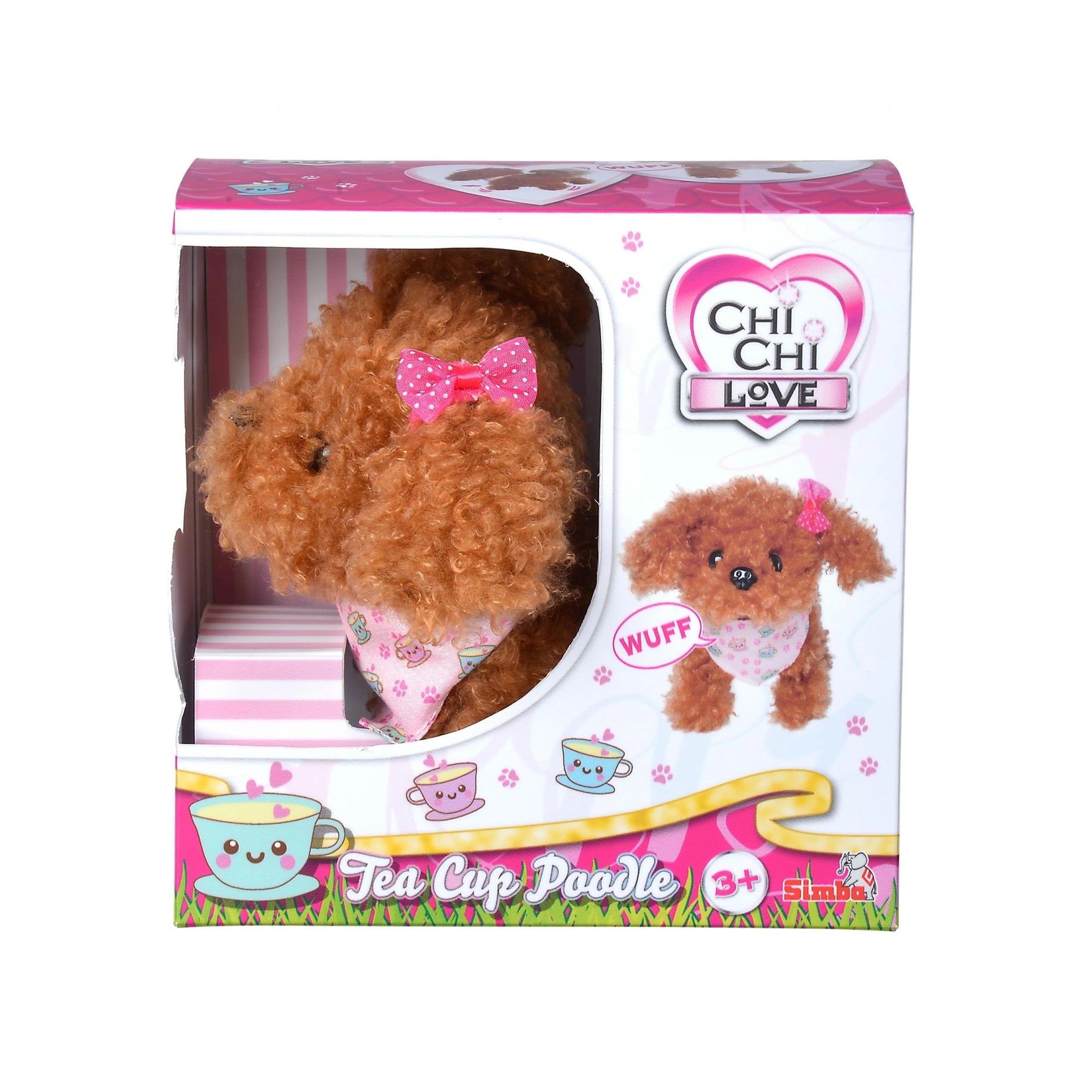 Simba - ChiChi LOVE Poupée Caniche en Tasse à Thé - Animaux en Peluche