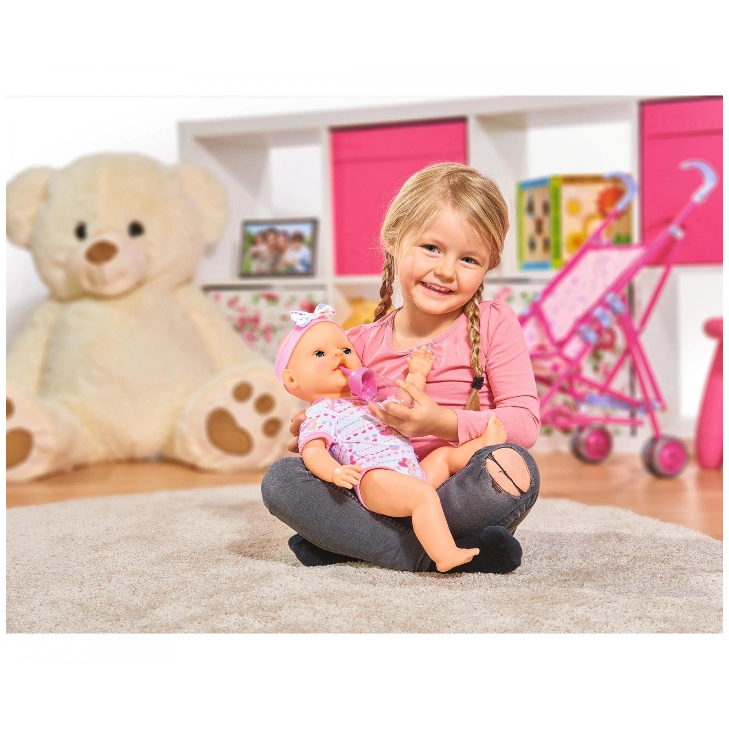 Simba - Poupée Bébé Nouveau-Né, Accessoires Roses - Poupées, Ensembles de Jeu & Figurines