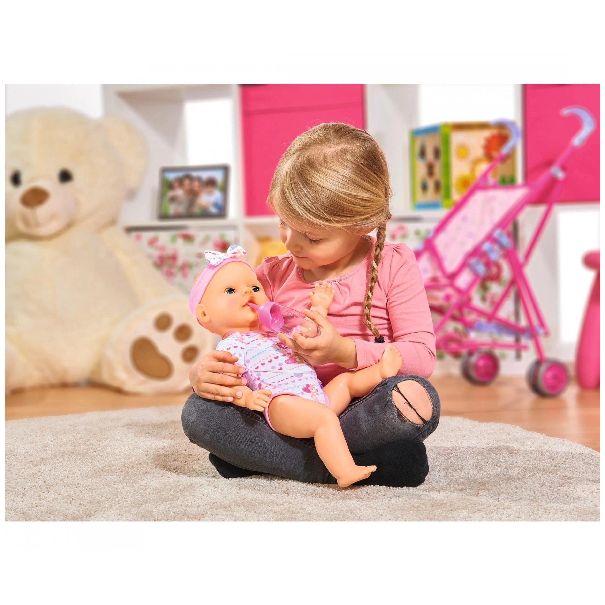 Simba - Poupée Bébé Nouveau-Né, Accessoires Roses - Poupées, Ensembles de Jeu & Figurines