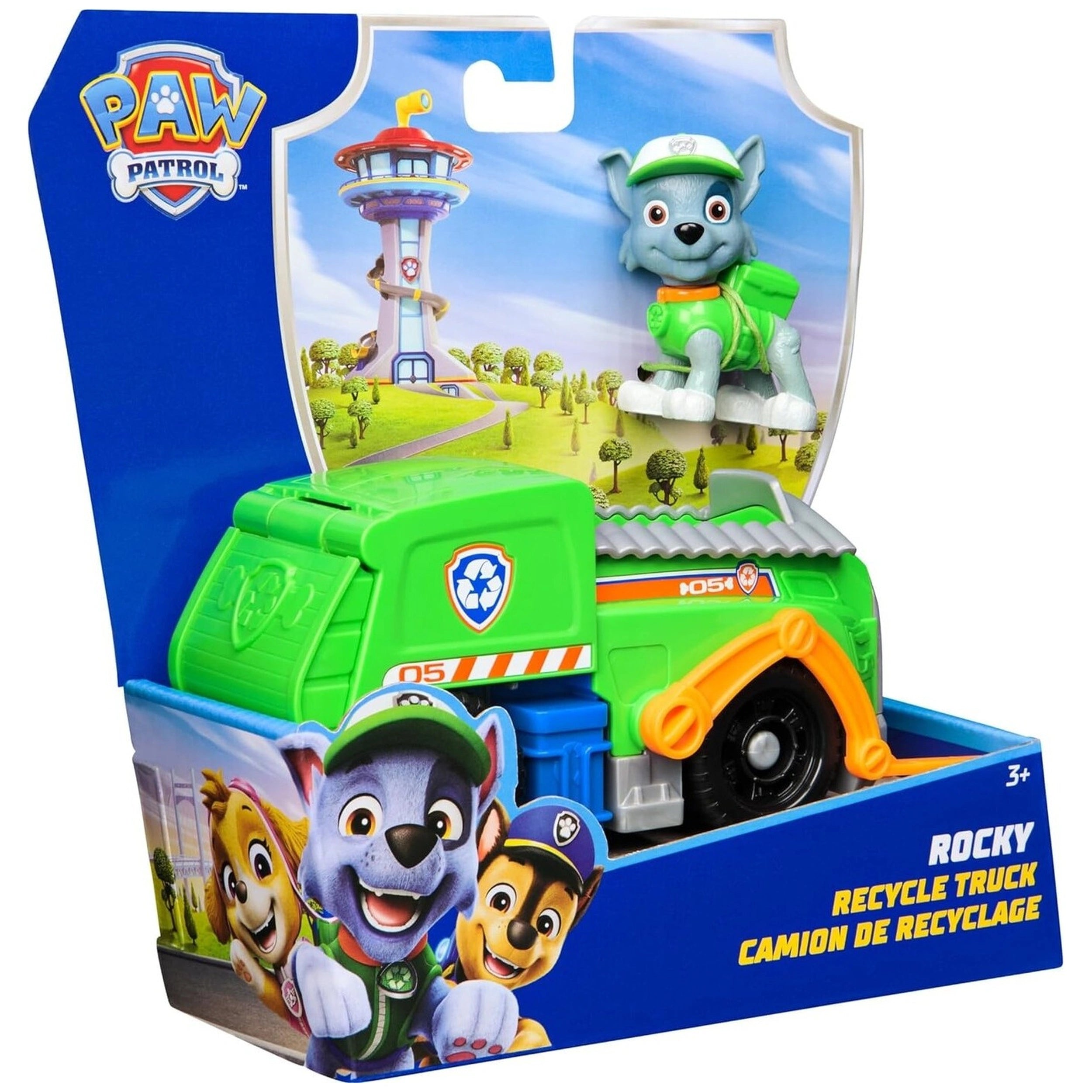 Spin Master - Paw Patrol - Rocky Recycling Lorry with action figure and play vehicle