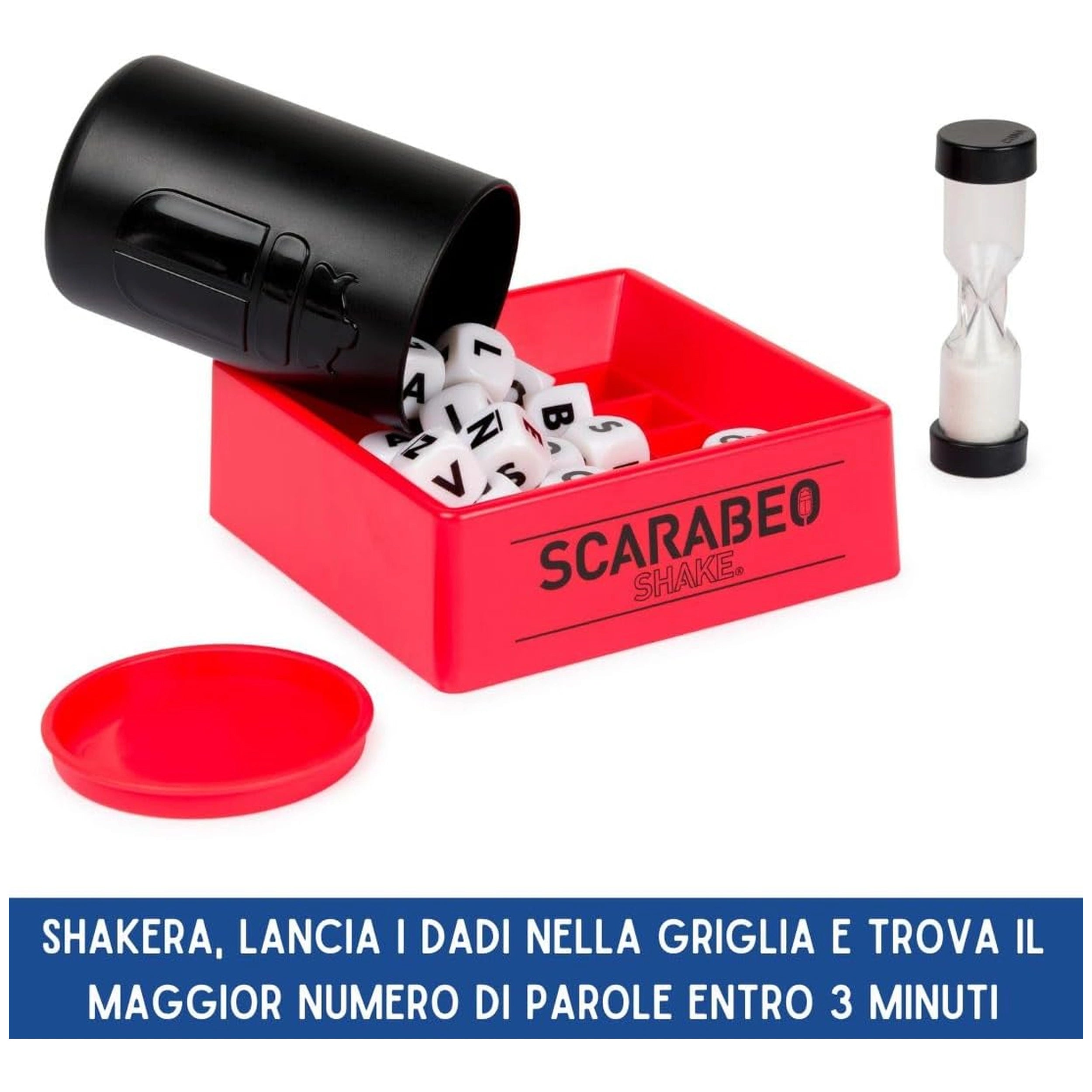 Spin Master - Set de jeu de société Scarabeo Shake - Édition italienne