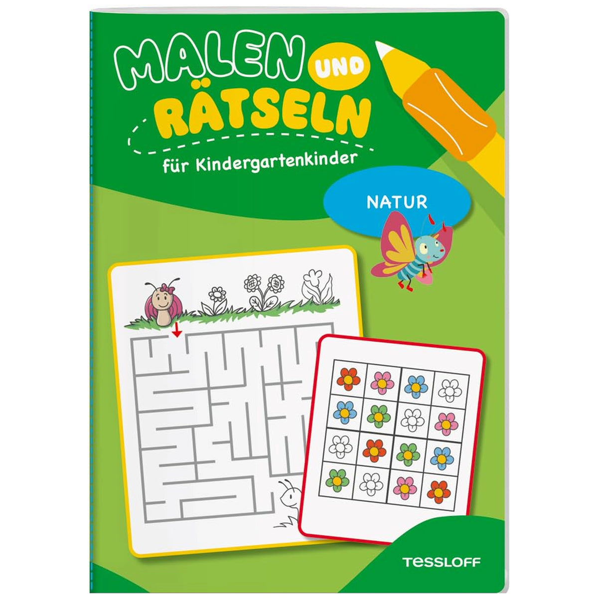 TESSLOFF - Coloring and Puzzles for Kindergarten Children - Educational - German Edition