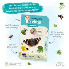 TRÖTSCH - 55 Cartes d'Apprentissage Insectes Autochtones - Jouets Éducatifs