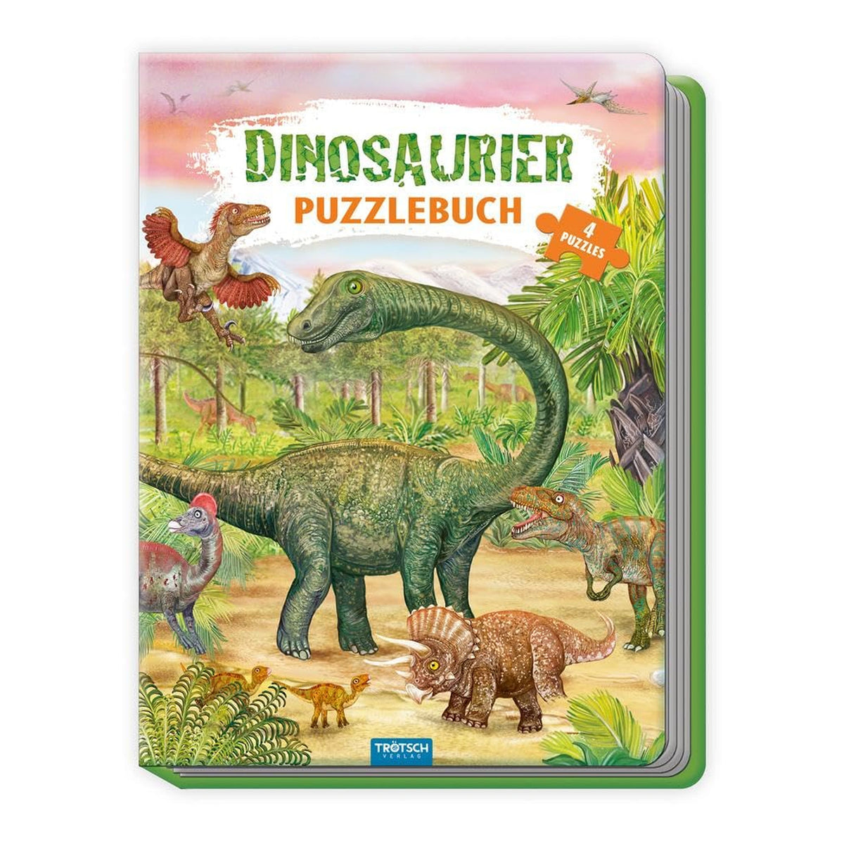 TRÖTSCH - Livre en carton Puzzle Dinosaure - Jouets éducatifs