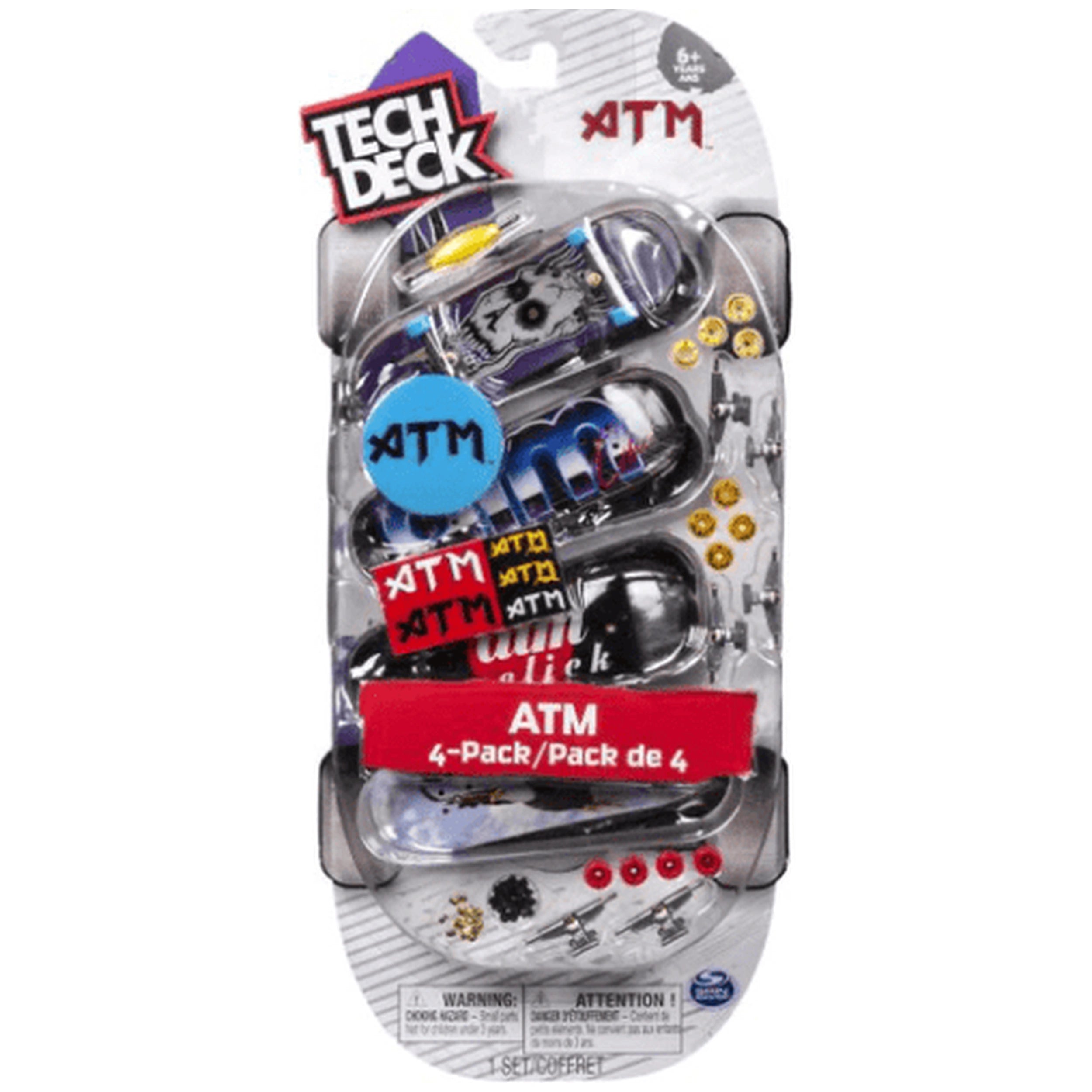 Tech Deck - 96mm Fingerboard with Authentic Designs 4 Pack- Assorted