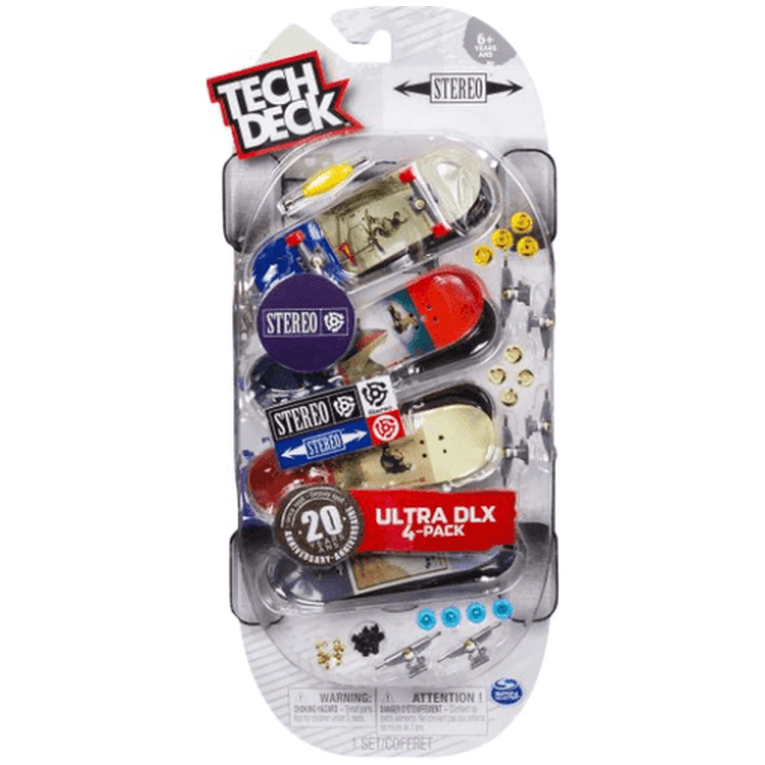 Tech Deck - 96mm Fingerboard with Authentic Designs 4 Pack- Assorted