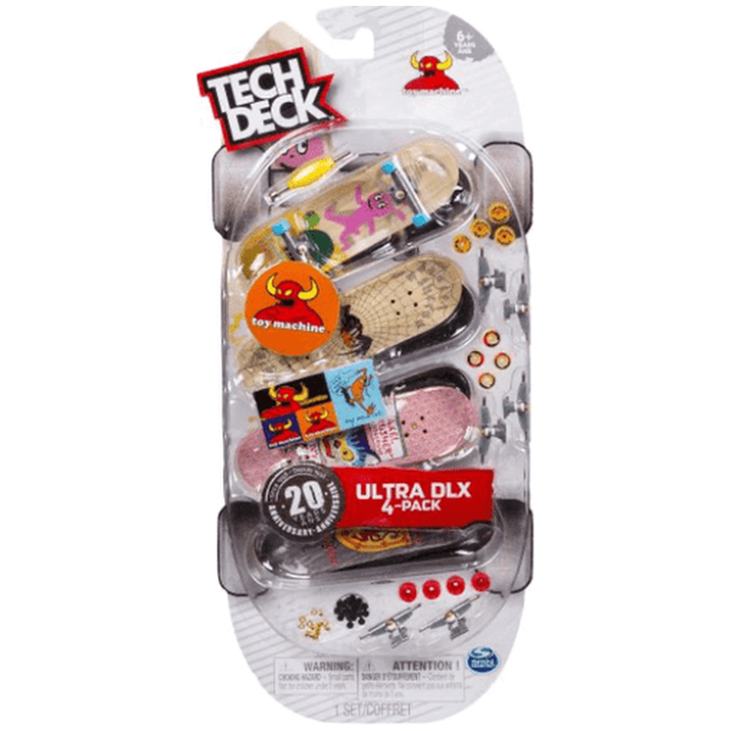 Tech Deck - 96mm Fingerboard with Authentic Designs 4 Pack- Assorted