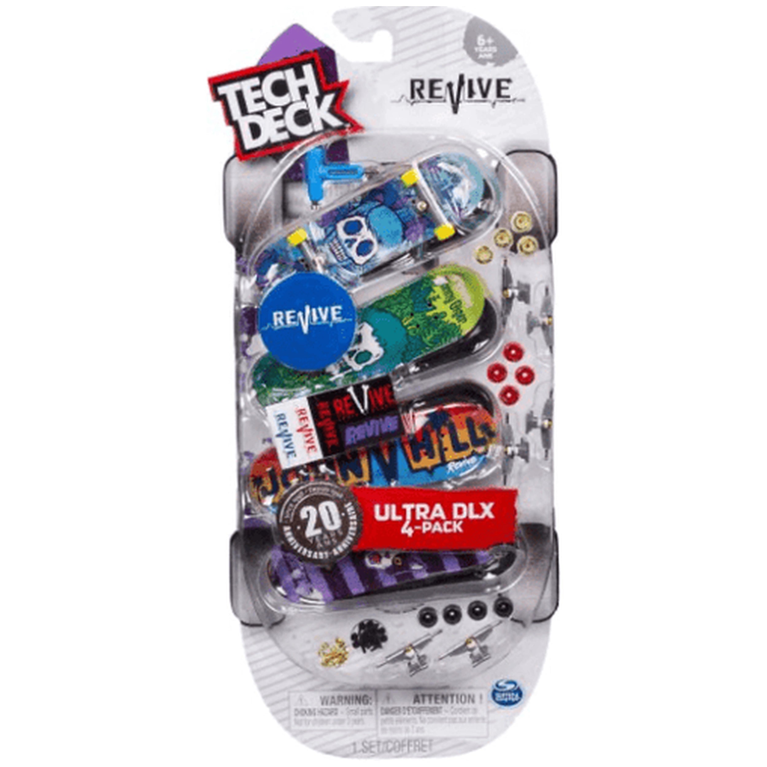 Tech Deck - 96mm Fingerboard with Authentic Designs 4 Pack- Assorted