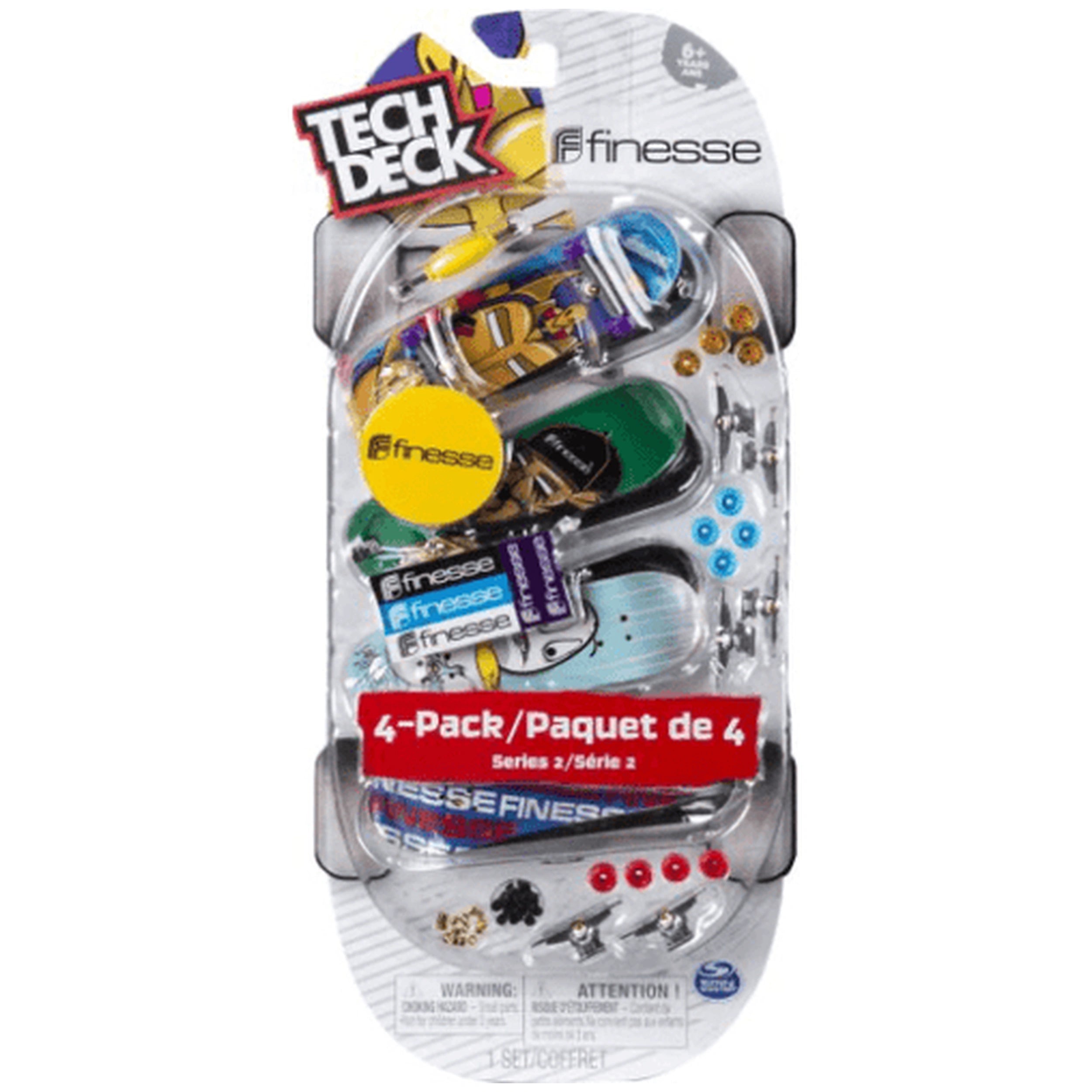 Tech Deck - 96mm Fingerboard with Authentic Designs 4 Pack- Assorted