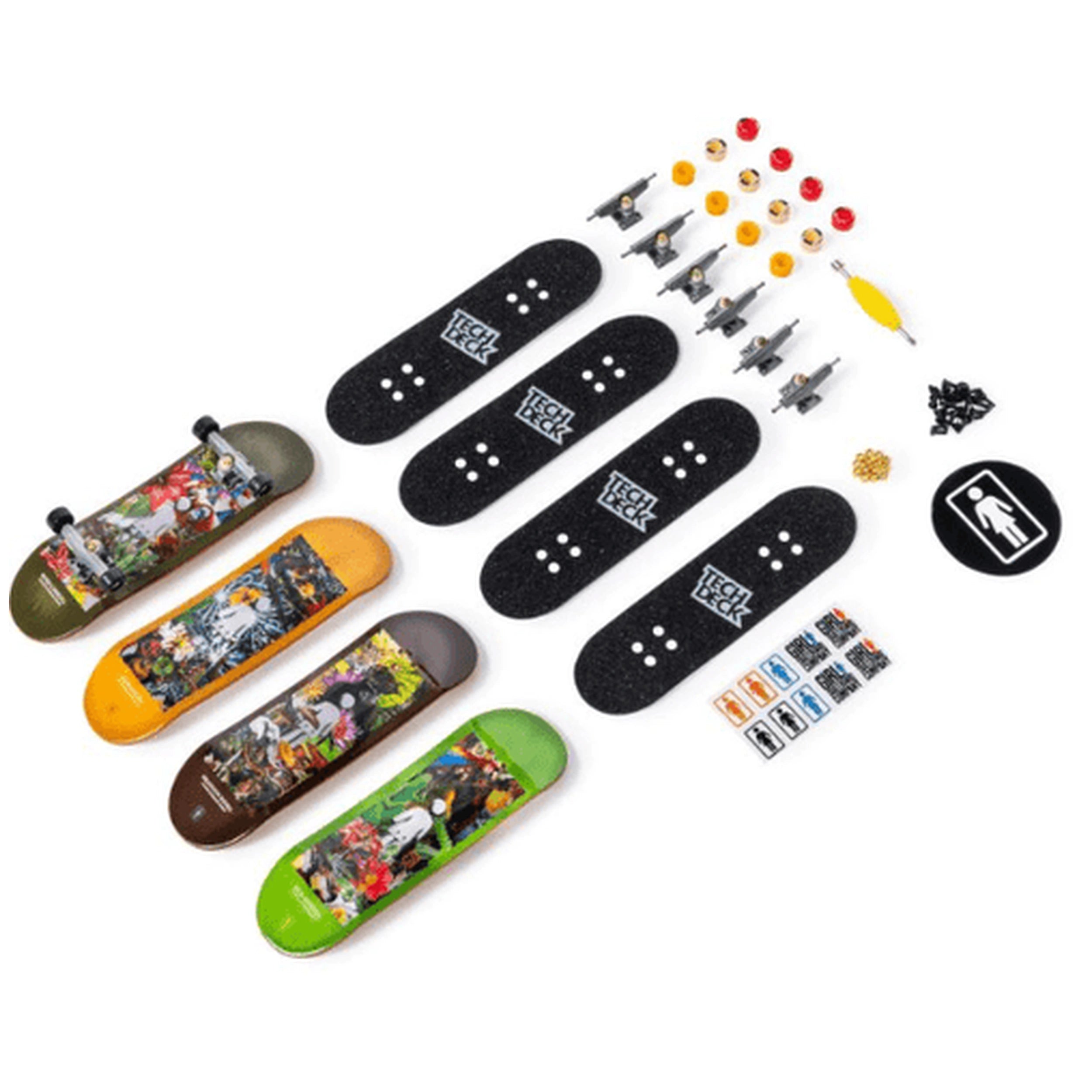 Tech Deck - 96mm Fingerboard with Authentic Designs 4 Pack- Assorted