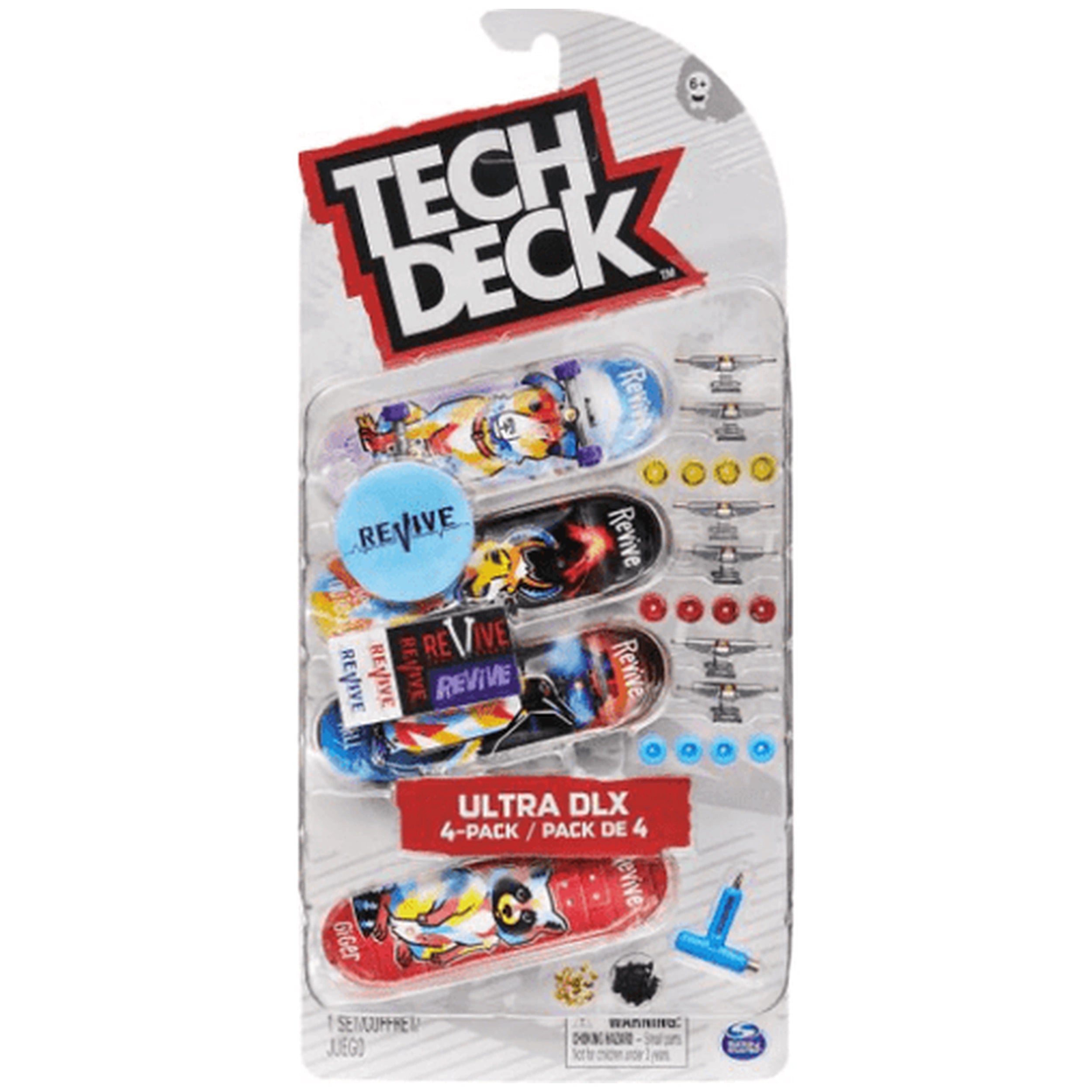Tech Deck - 96mm Fingerboard with Authentic Designs 4 Pack- Assorted