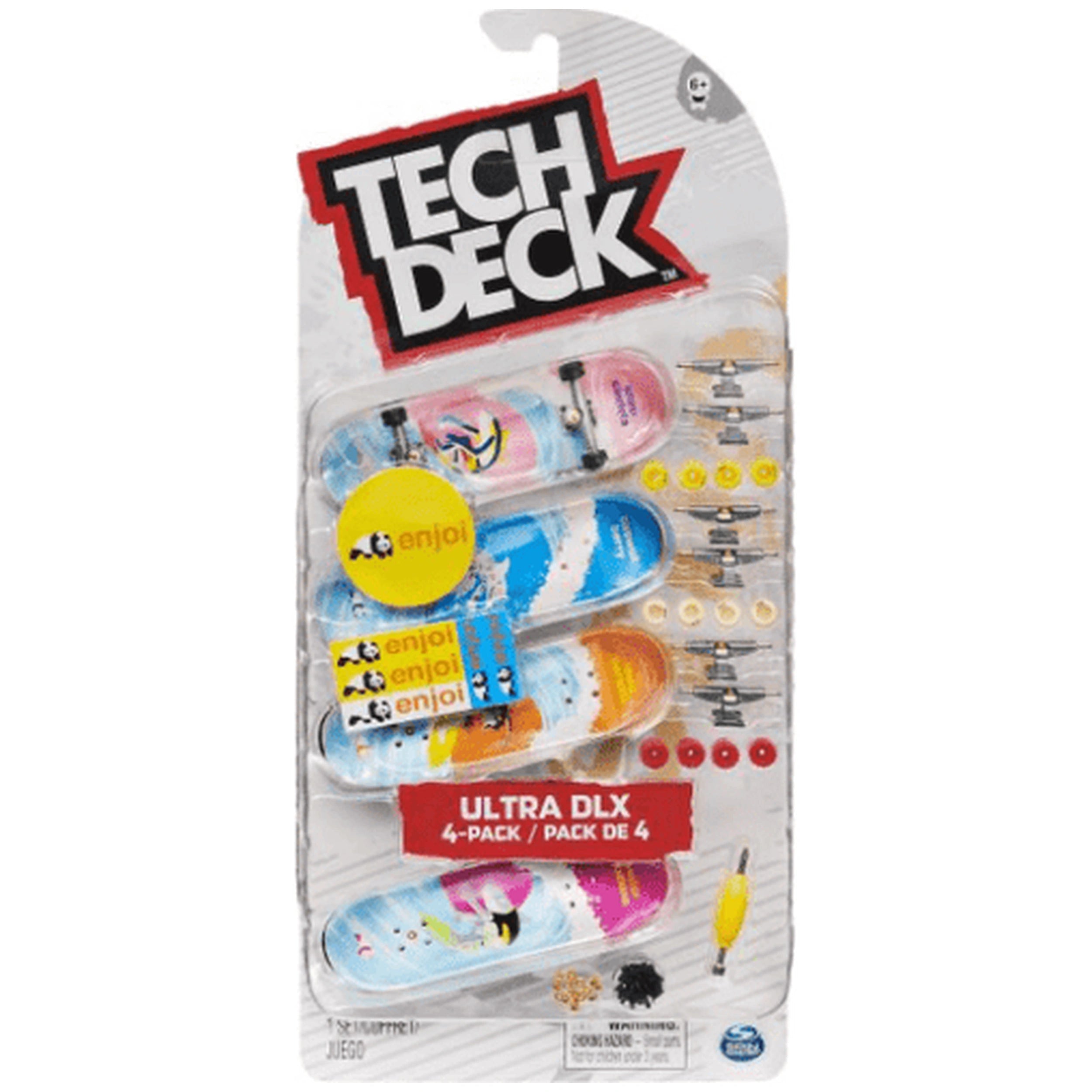 Tech Deck - 96mm Fingerboard with Authentic Designs 4 Pack- Assorted