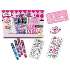 Teorema - Loisirs créatifs - Kit de tatouage Miss Carina - Stylos pailletés - 6 Ans+