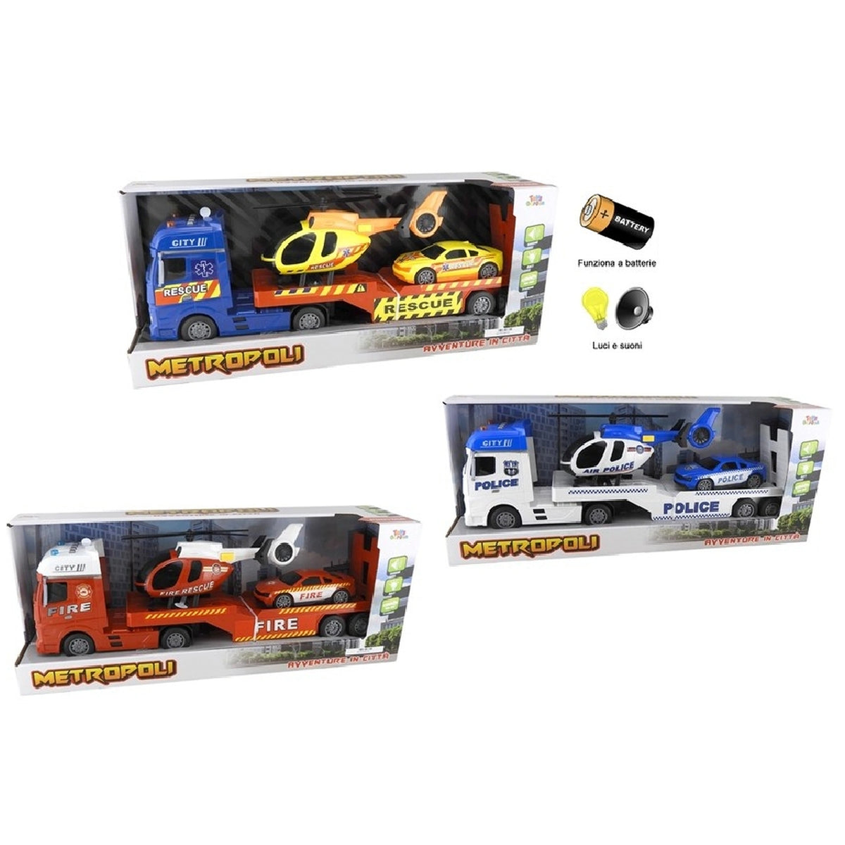 Toys Garden - Metropoli Adventure Transport Truck Set - Play Vehicles