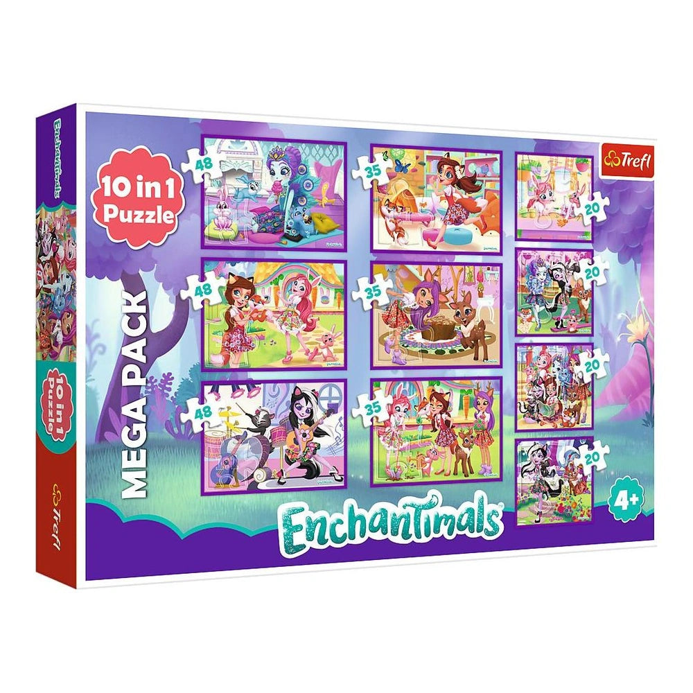 Trefl - 10 Puzzles in 1 - Puzzles - +4 - Enchantimals Adventures - TRF90354