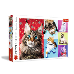 Trefl - 1000 Piece Puzzle - Happy Cats - Puzzles Age +14 - TRF10591