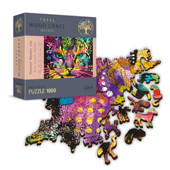 Trefl - Woodcraft Colorful Cat - Puzzles - +12 - TRF20148