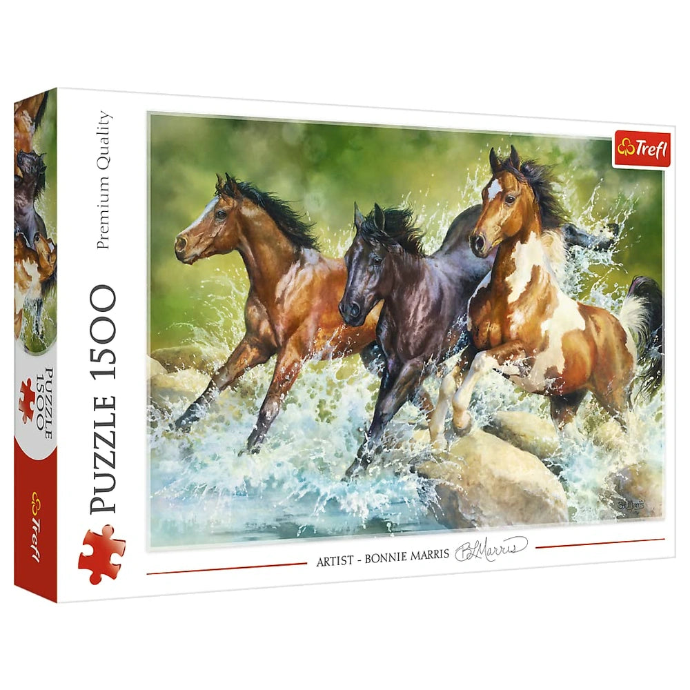 Trefl - Puzzle de 1500 Pièces - Puzzles - 14 - Trois Chevaux Sauvages - TRF26148