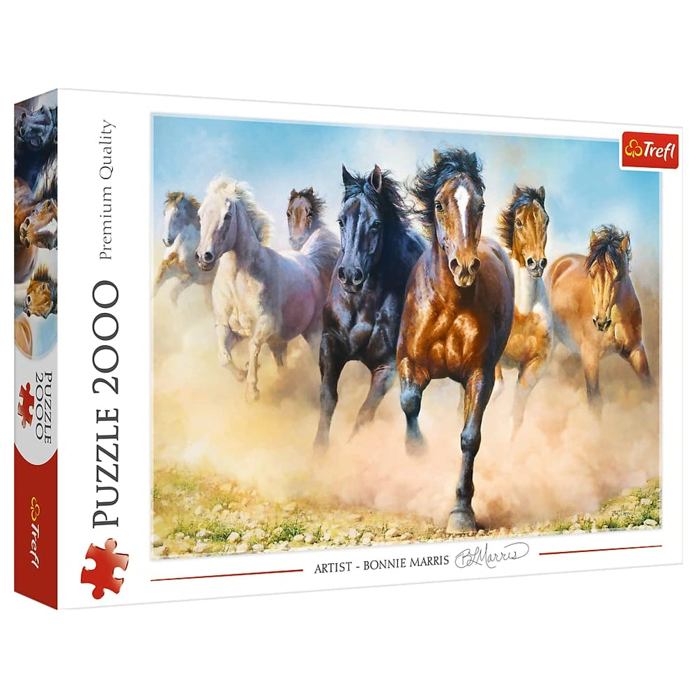 Trefl - 2000 Piece Puzzle - Galloping Herd of Horses - Puzzles Age +14 - TRF27098