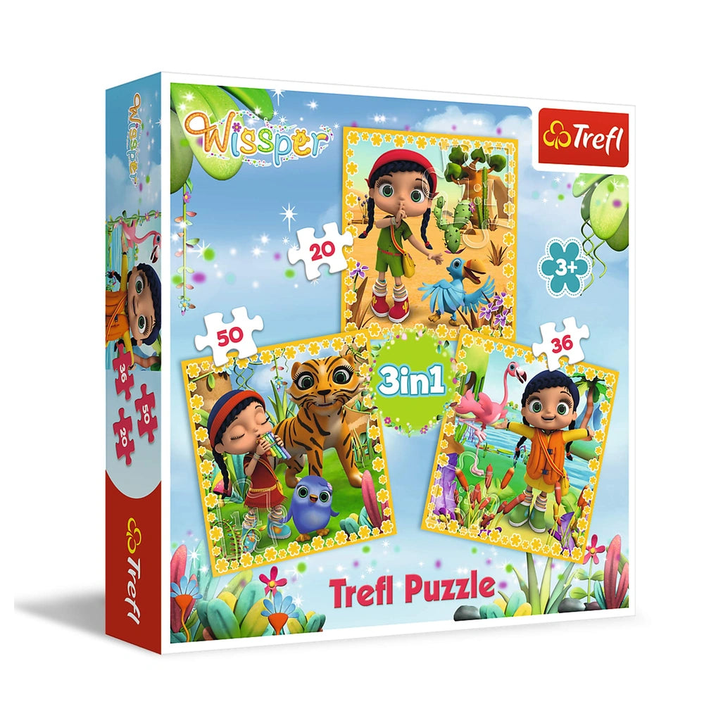 Trefl - 3 Puzzles en 1 - Wissper Un Voyage Fantastique - Puzzles - +3 - TRF34834