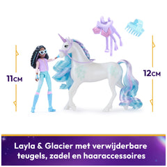 Ensemble de figurines Layla & Glacier de l'Unicorn Academy 30 cm