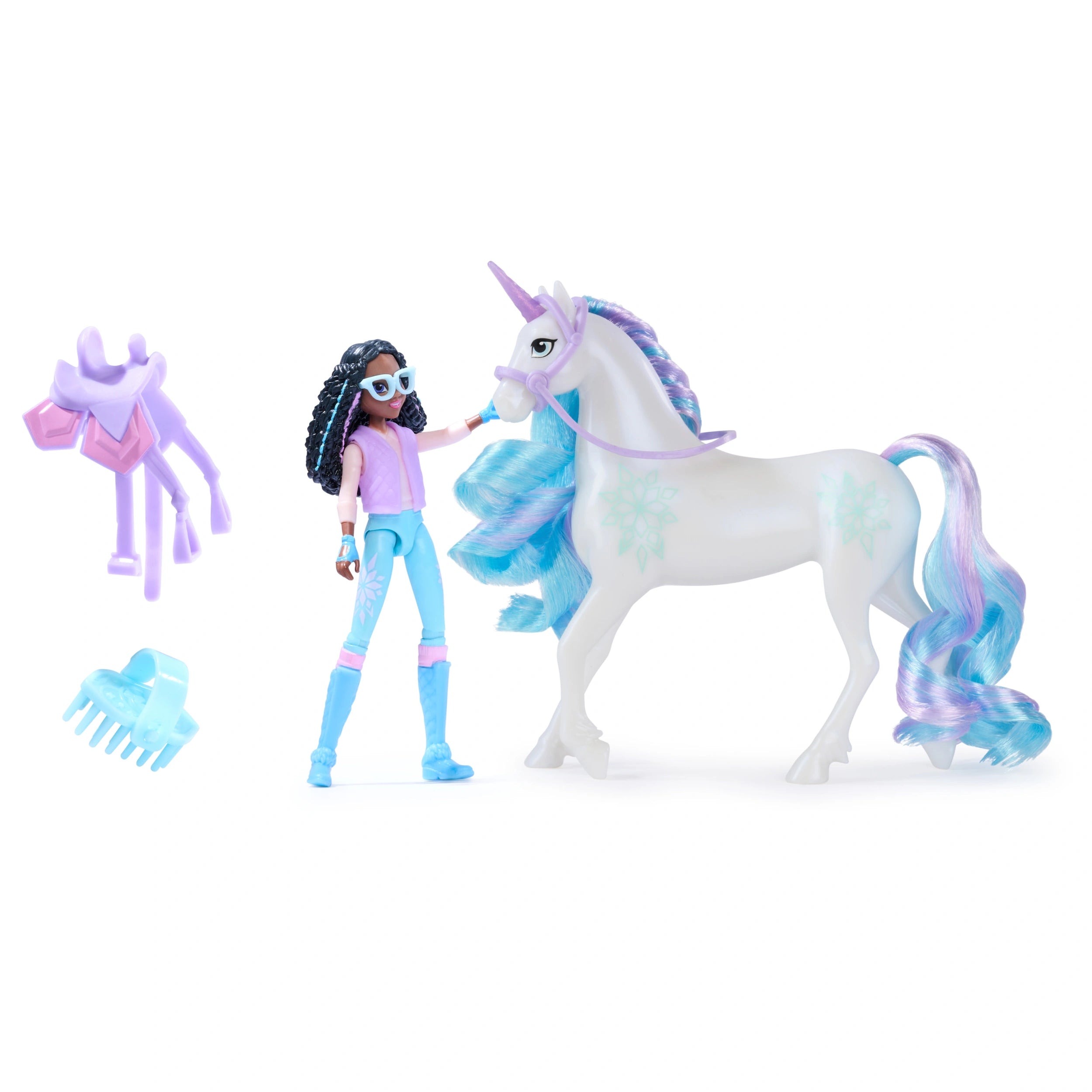 Ensemble de figurines Layla & Glacier de l'Unicorn Academy 30 cm