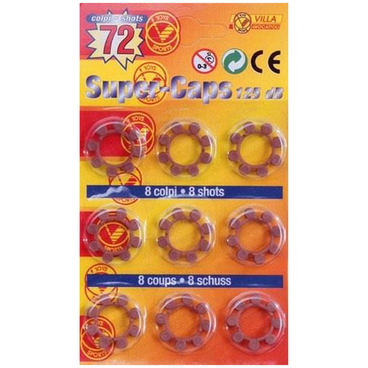 Villa - Super-Caps-Blister-8-Shots-125-dB - Jouets-Armes-Gadgets