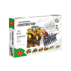 Alexander Constructor Pro set box with illustrated yellow construction vehicle, 815 pieces for ages 8+.