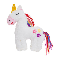 Avenir Unicorn Sewing Kit features a fluffy white plush unicorn with a colorful mane and star design, perfect for arts and crafts.