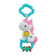 Magic Unicorn toy features a white body, pink mane and tail, yellow star on its chest, and a blue cloud on its head.