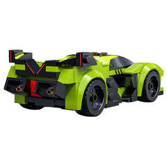 CaDA Chrono Blade Car C55056W construction set in black and green plastic with red rear lights and two visible wheels.