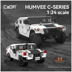 CaDA Humvee C-Series car construction set in white with black accents, featuring matte and glossy plastic surfaces.
