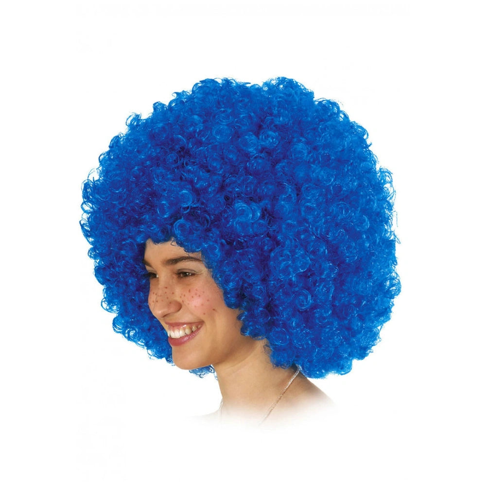 Carnival Toys - Perruque Bouclée Bleue Amusante pour Déguisement et Jeu Imaginatif - Professions Imaginaires et Jeux de Rôle