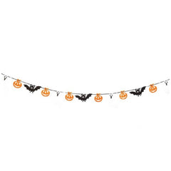 Carnival Toys - Décoration d'Halloween Guirlande Horizontale 150 Cm Noir et Orange Décor Festif - Professions Imaginaires et Jeux de Rôle