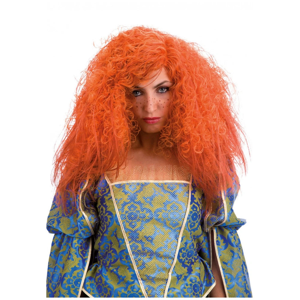 Carnival Toys - Perruque longue et bouclée orange pour s'amuser et jouer de manière imaginative - Professions fictives et jeux de rôle