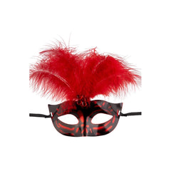 Carnival Toys - Masque en plastique avec plumes rouges - Professions imaginaires et jeux de rôle