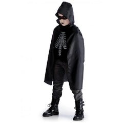 Carnival Toys - Cape Noir Taffettas Avec Capuche Pour Enfants 80 Cm Parfait Pour Se Déguiser Et Jouer Des Rôles - Professions Imaginaires Et Jeux de Rôle