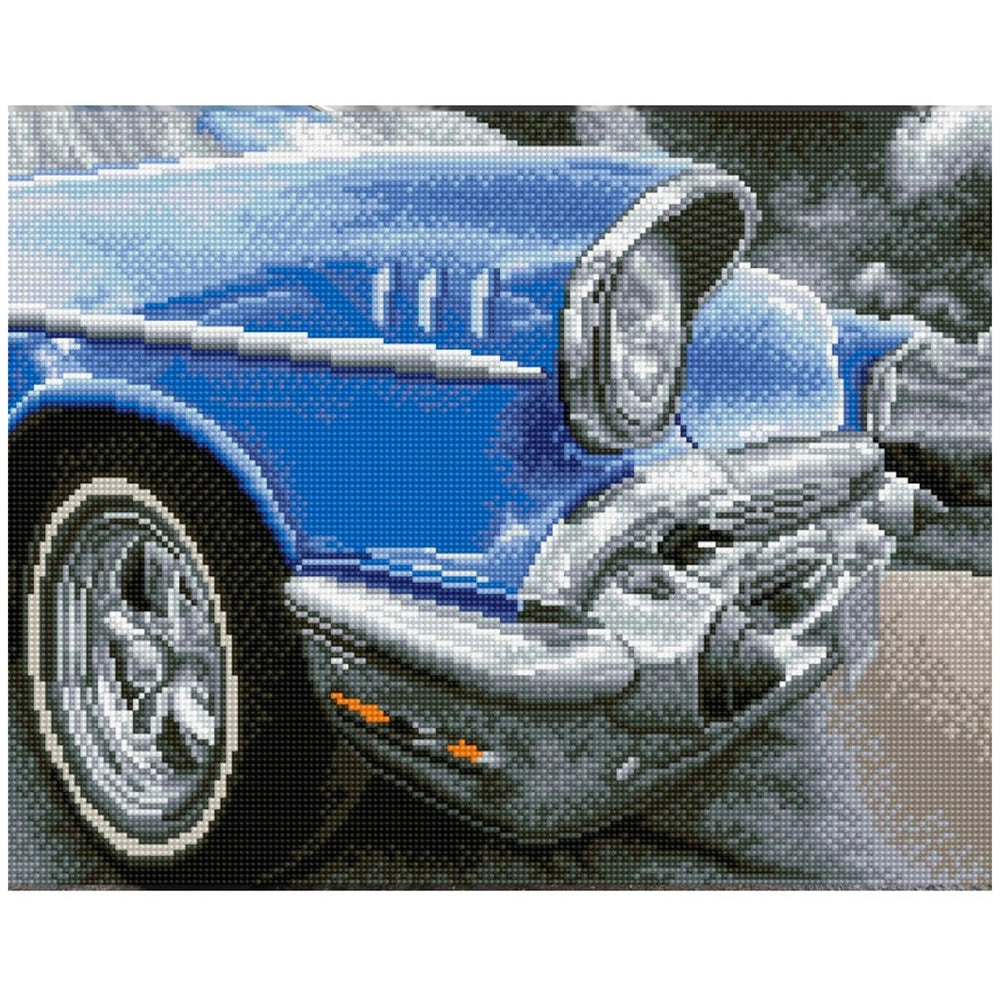 Diamond Dotz 50s Classic car with glossy and matte finishes, featuring chrome grille and clear glass headlights.