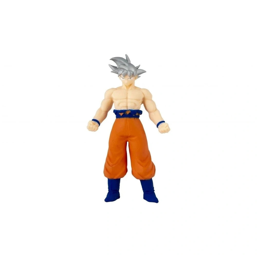 Dragon Ball Monster Flex action figure featuring a muscular male character with metallic silver hair, orange pants, and blue 