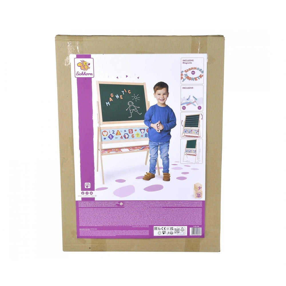 Eichhorn Magnetic Drawing Board package features colorful, educational designs promoting renewable energy themes for children