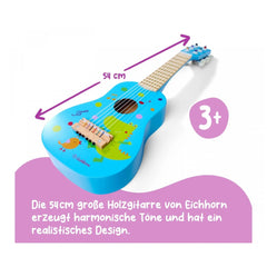 Eichhorn Music Wooden Guitar 54cm, colorful design with cartoon elements, suitable for children and producing harmonious tone