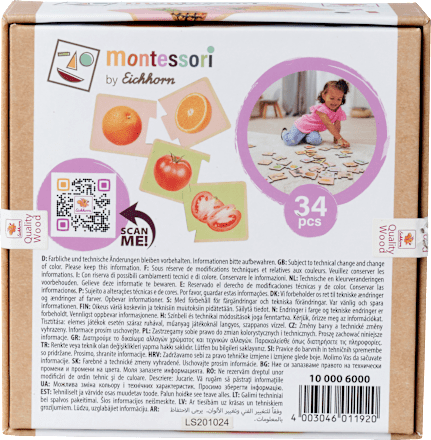 Montessori - Wooden Fruit and Vegetable Puzzle - Educational Toys