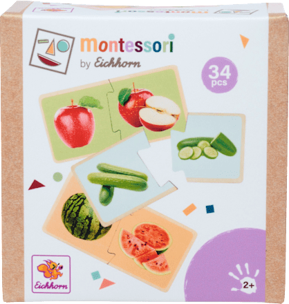 Montessori - Wooden Fruit and Vegetable Puzzle - Educational Toys