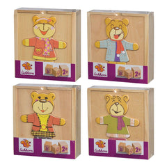 Eichhorn Wooden Puzzle Bear 20 Pcs showcases colorful teddy bear blocks designed for fun and educational play.