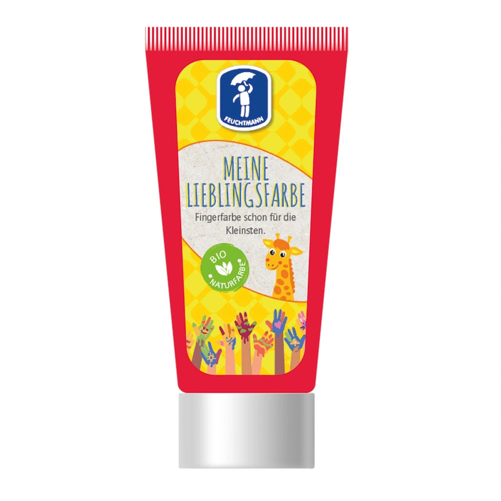 Feuchtmann My Favorite Color pack features six glossy tubes with a yellow giraffe design and colorful text for arts and craft