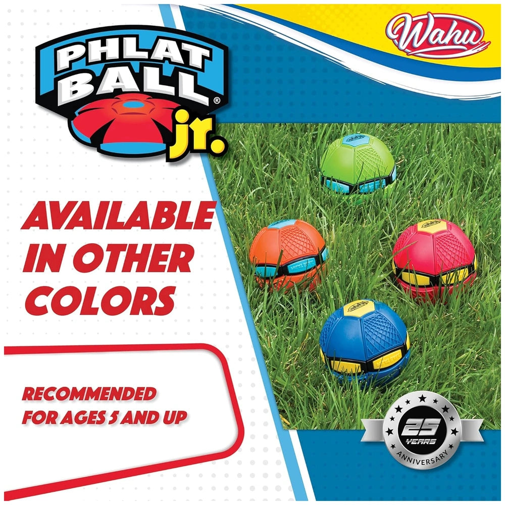 Goliath Wahu Phlat Ball Junior packaging features five colorful balls, glossy finish, and age recommendation for 5 years and 