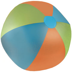 Happy People Beach Ball XXL 85 cm in glossy plastic, featuring blue, green, orange, and red circular patterns.