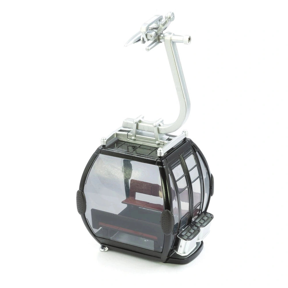 Jagerndorfer Gondel Omega IV 8 Black 1:32 model features a single seat with armrests and a transparent plastic enclosure.