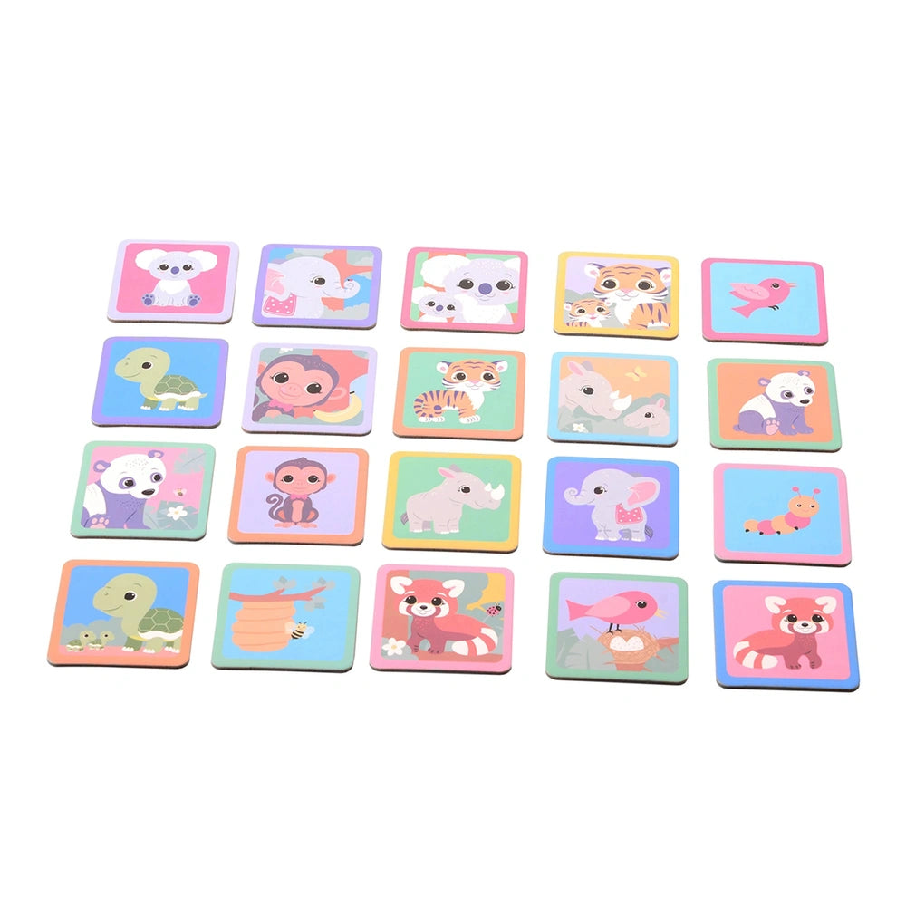 Johntoy - La Famille Wooden Wildies Memo Spel - Jeux de Cartes
